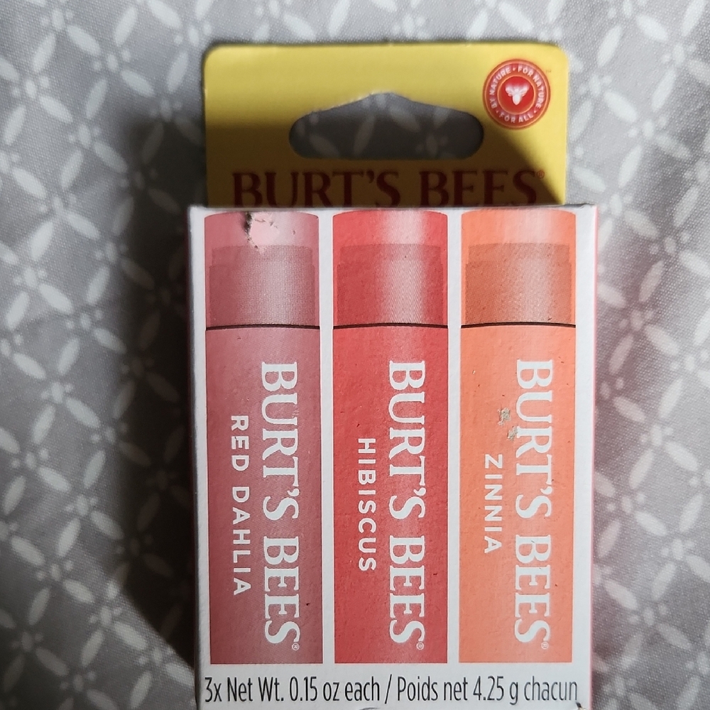 Burt's Bees Tinted Lip Balm Set — Red Dahlia, Hibiscus, Zinnia